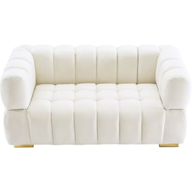 Meridian Furniture Gwen Cream Velvet Loveseat