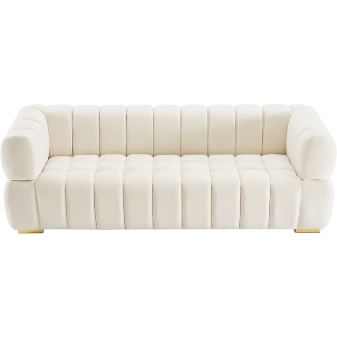 Meridian Furniture Gwen Cream Velvet Sofa MRD-670CREAM-S