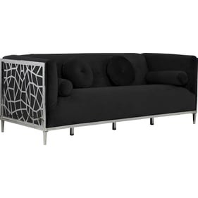 Meridian Furniture Opal Black Velvet Sofa