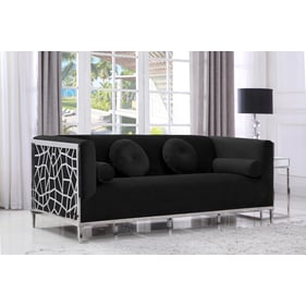 Meridian Furniture Opal Black Velvet Sofa