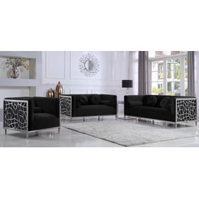 Meridian Furniture Opal Black 3pc Living Room Set