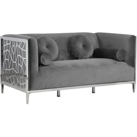 Design Edge Bedourie  Grey Velvet Loveseat