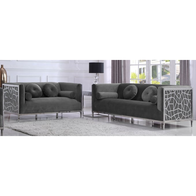 Meridian Furniture Opal Grey 2pc Living Room Set MRD-672-LR-S5