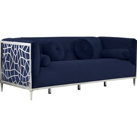 Meridian Furniture Opal Navy Velvet Sofa