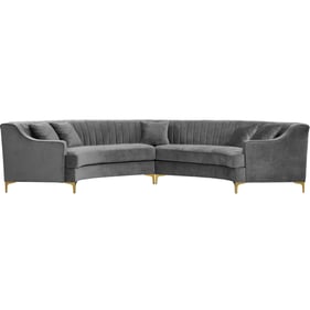 Meridian Furniture Jackson Grey Velvet 2pc Sectional