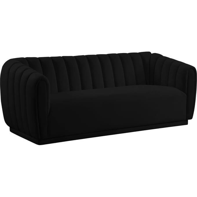 Meridian Furniture Dixie Black Velvet Sofa MRD-674BLACK-S