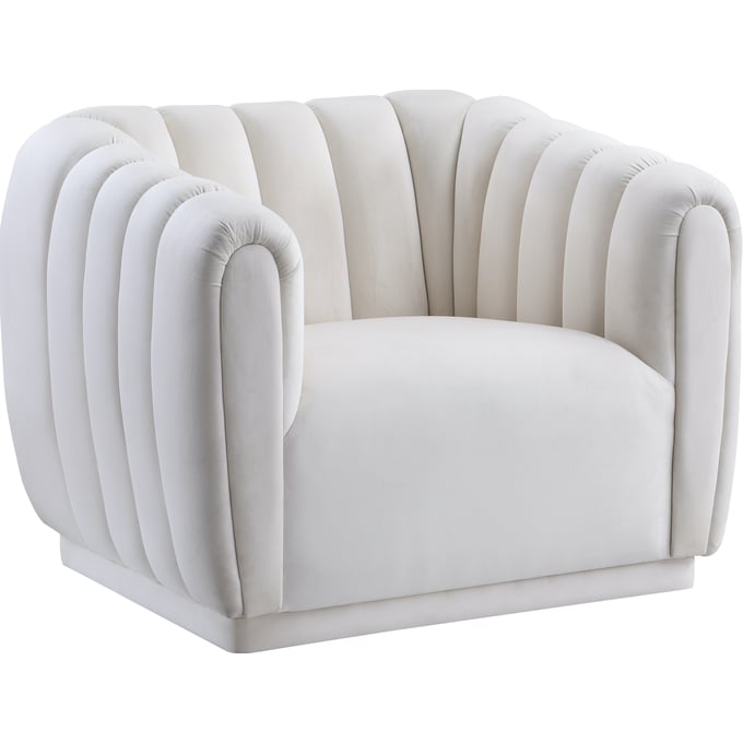 Meridian Furniture Dixie Cream Velvet Chair MRD-674CREAM-C