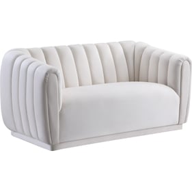 Meridian Furniture Dixie Cream Velvet Loveseat