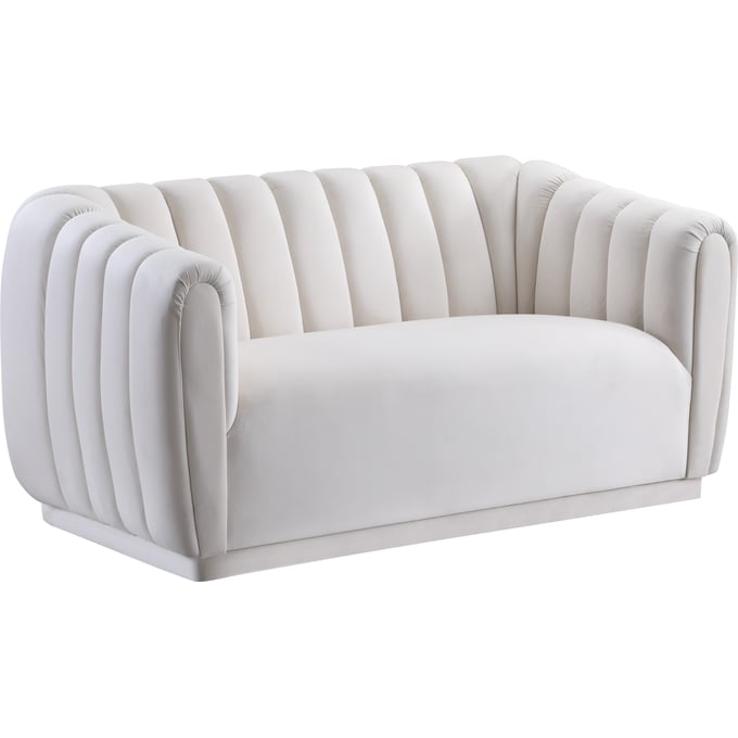 Meridian Furniture Dixie Cream Velvet Loveseat MRD-674CREAM-L