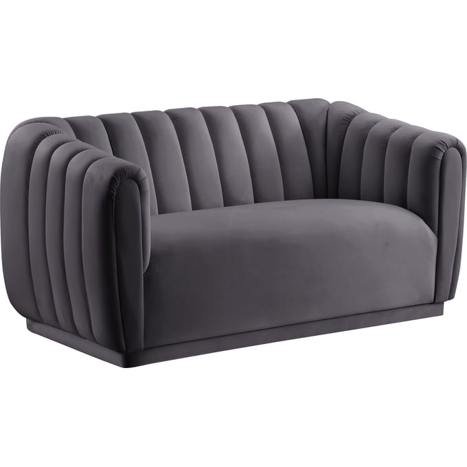 Meridian Furniture Dixie Grey Velvet Loveseat MRD-674GREY-L