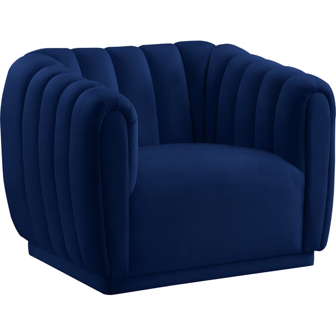 Meridian Furniture Dixie Navy Velvet Chair MRD-674NAVY-C