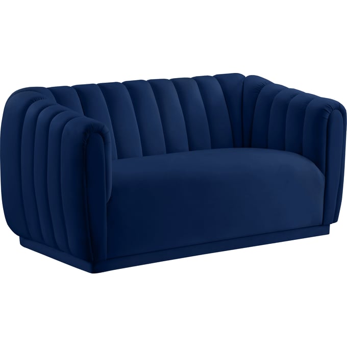 Meridian Furniture Dixie Navy Velvet Loveseat MRD-674NAVY-L