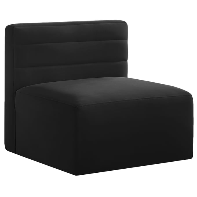 Meridian Furniture Quincy Black Velvet Modular Armless Chair MRD-677BLACK-ARMLESS