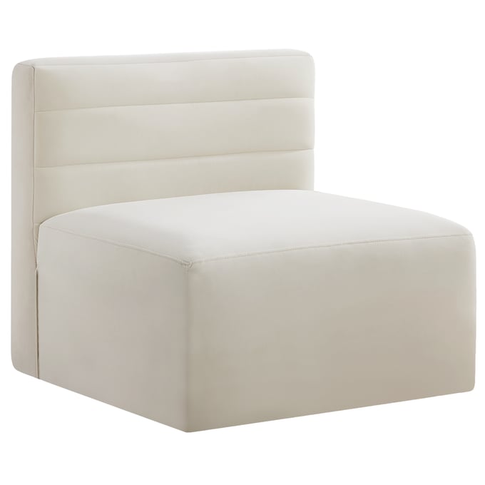 Meridian Furniture Quincy Cream Velvet Modular Armless Chair MRD-677CREAM-ARMLESS