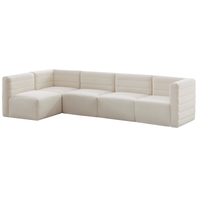 Meridian Furniture Quincy Cream Modular 5pc Sectional MRD-677CREAM-SEC5A