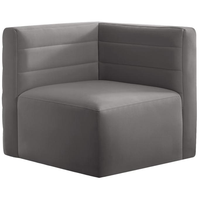 Meridian Furniture Quincy Grey Velvet Modular Corner Chair The