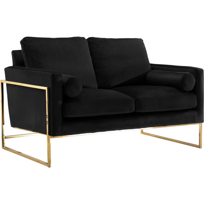 Meridian Furniture Mila Black Velvet Loveseat MRD-678BLACK-L