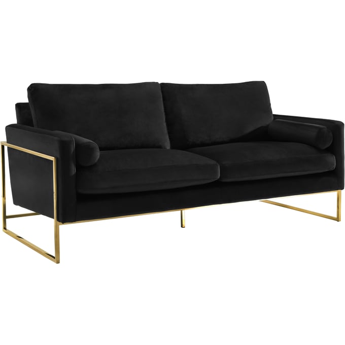 Meridian Furniture Mila Black Velvet Sofa MRD-678BLACK-S