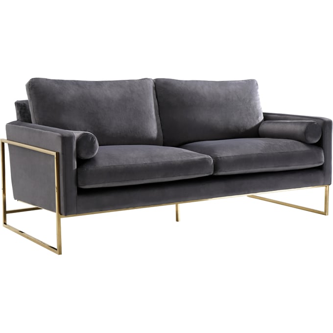 Meridian Furniture Mila Grey Velvet Sofa MRD-678GREY-S