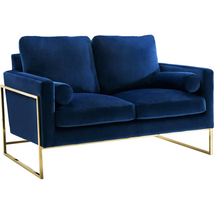 Meridian Furniture Mila Navy Velvet Loveseat MRD-678NAVY-L