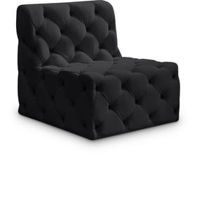 Meridian Furniture Tuft Black Velvet Armless Chair