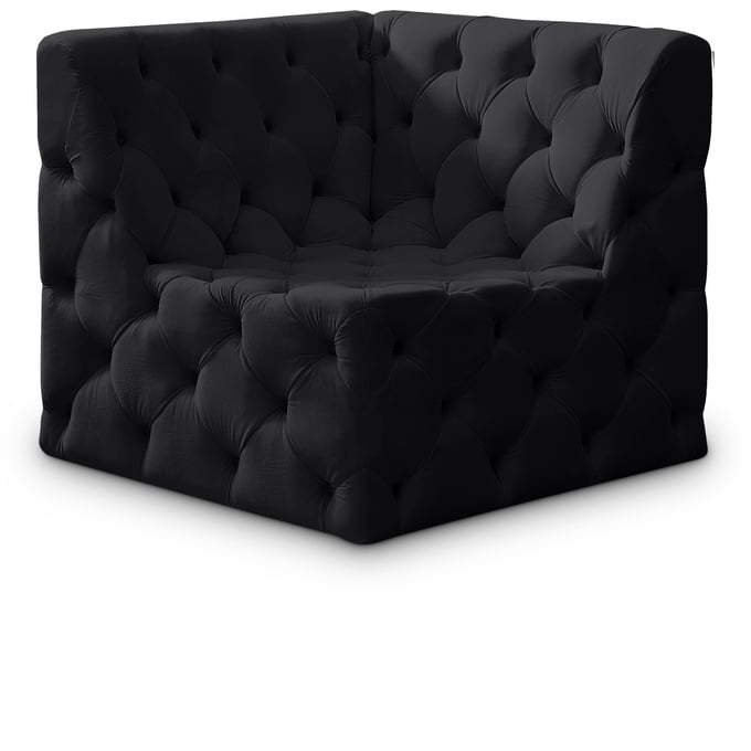 Meridian Furniture Tuft Black Velvet Corner Chair MRD-680BLACK-CORNER