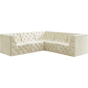 Meridian Furniture Tuft Cream 5pc Modular Sectional