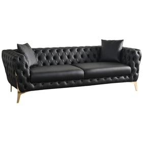 Meridian Furniture Aurora Black Vegan Leather Sofa