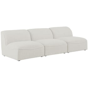 Meridian Furniture Miramar Cream Durable Linen Modular Armless Sofa