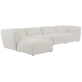 Meridian Furniture Miramar Cream 5pc Modular Sectional with Ottoman