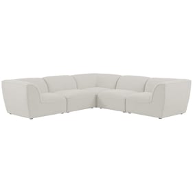 Meridian Furniture Miramar Cream Linen 5pc Modular Sectional