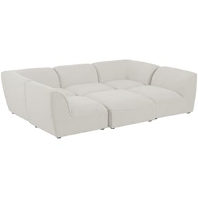 Meridian Furniture Miramar Cream Linen 6pc Modular Sectional