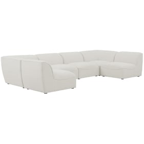 Meridian Furniture Miramar Cream Durable Linen 6pc Modular Sectional