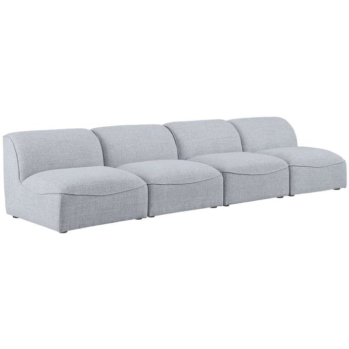 Meridian Furniture Miramar Grey 4pc Modular Armless Sofa MRD-683GREY-S132