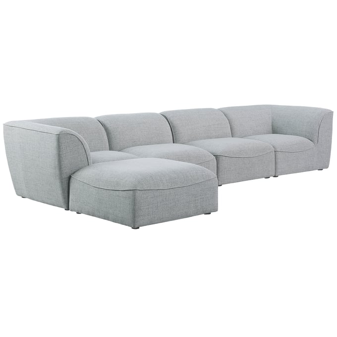 Meridian Furniture Miramar Grey 5pc Modular Sectional with Ottoman MRD-683GREY-SEC5A