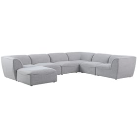 Meridian Furniture Miramar Grey 7pc Modular Sectional with Ottoman