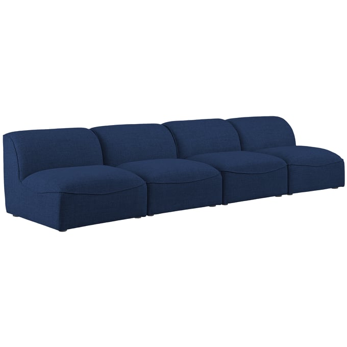 Meridian Furniture Miramar Navy 4pc Modular Armless Sofa MRD-683NAVY-S132