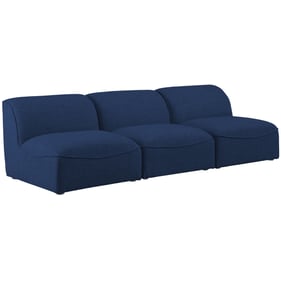 Meridian Furniture Miramar Navy Durable Linen Modular Armless Sofa