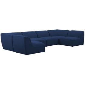 Meridian Furniture Miramar Navy Durable Linen 6pc Modular Sectional