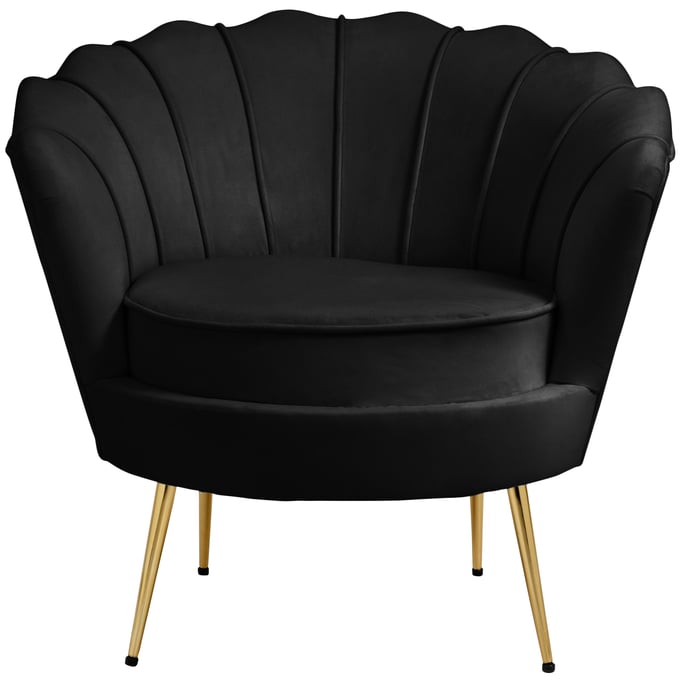 Meridian Furniture Gardenia Black Velvet Chair MRD-684BLACK-C