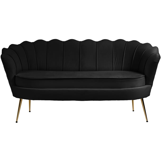 Meridian Furniture Gardenia Black Velvet Loveseat MRD-684BLACK-L