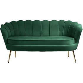 Meridian Furniture Gardenia Green Velvet Loveseat