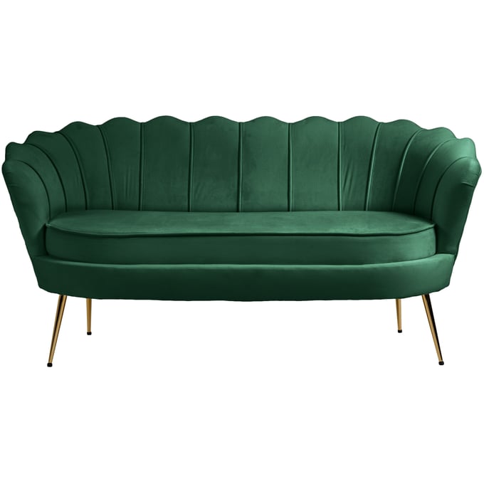 Meridian Furniture Gardenia Green Velvet Loveseat MRD-684GREEN-L