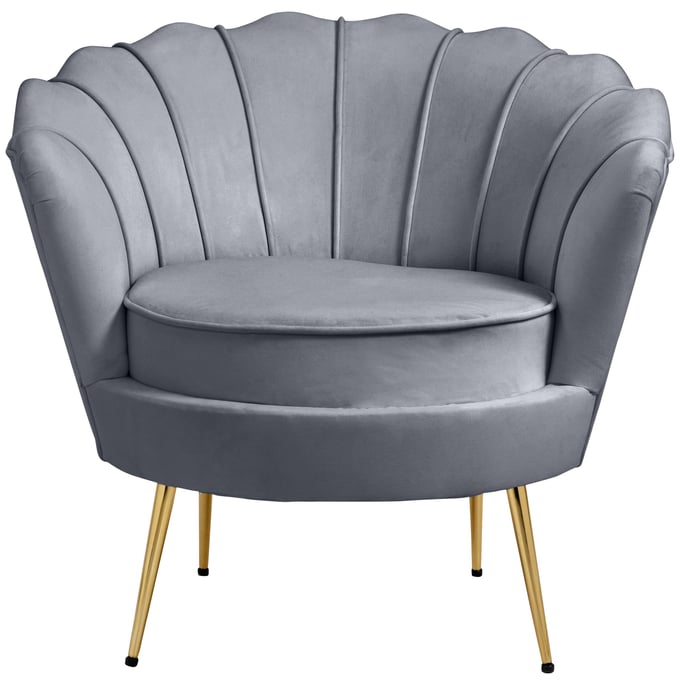 Meridian Furniture Gardenia Grey Velvet Chair MRD-684GREY-C