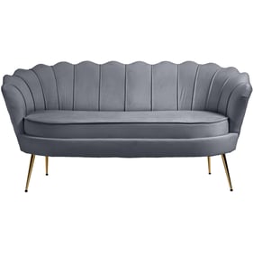 Meridian Furniture Gardenia Grey Velvet Loveseat