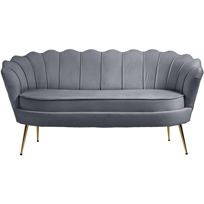 Meridian Furniture Gardenia Grey Velvet Loveseat MRD-684GREY-L