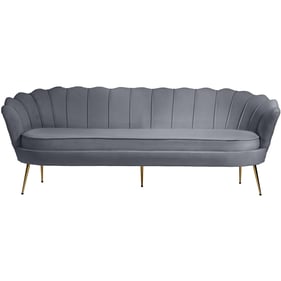 Meridian Furniture Gardenia Grey Velvet Sofa