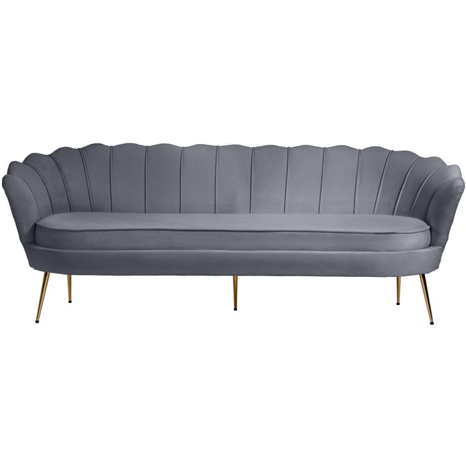 Meridian Furniture Gardenia Grey Velvet Sofa MRD-684GREY-S