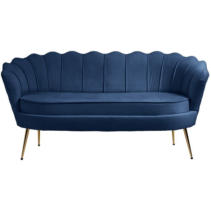 Meridian Furniture Gardenia Navy Velvet Loveseat MRD-684NAVY-L