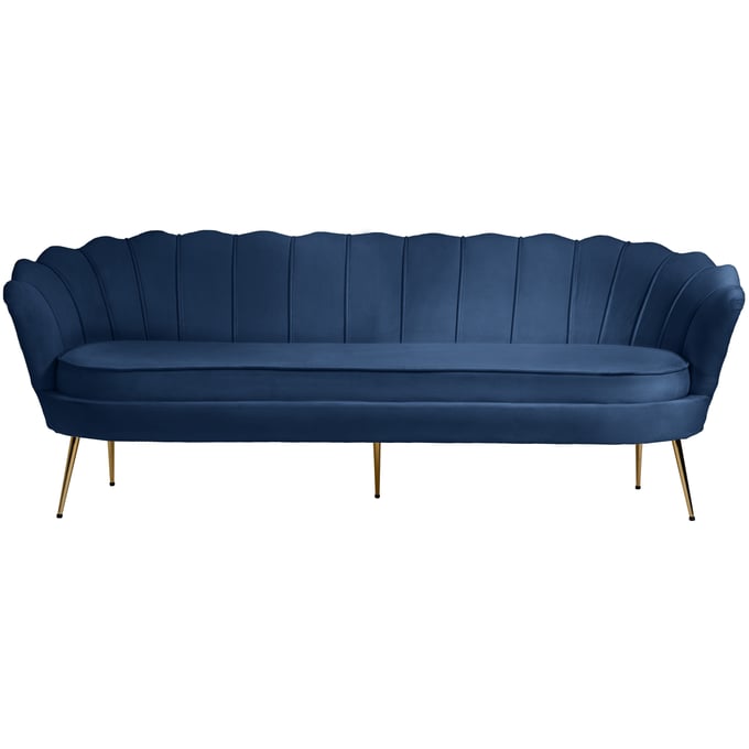 Meridian Furniture Gardenia Navy Velvet Sofa MRD-684NAVY-S